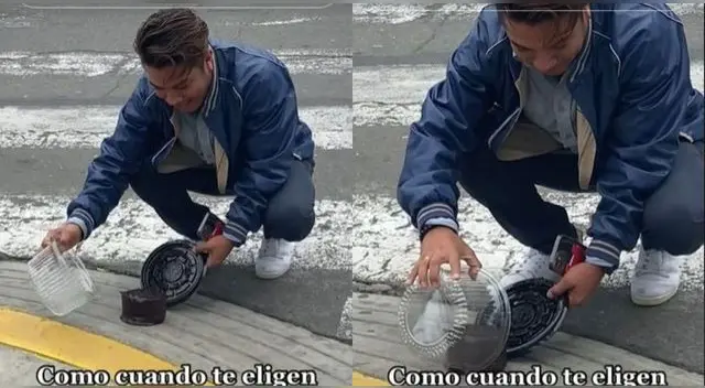 Joven botó la torta de cumpleaños en plena vereda y escena es viral en TikTok.