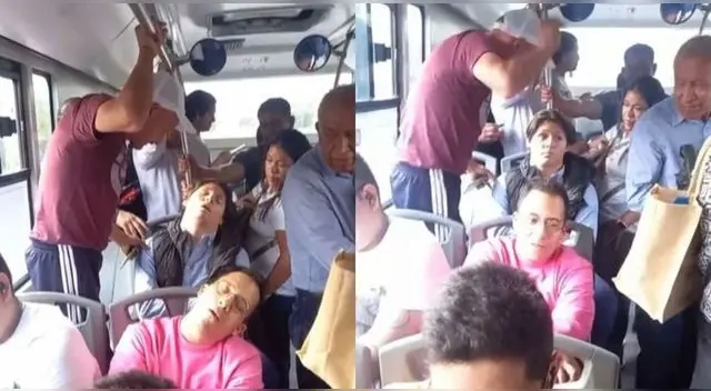 Joven estaba profundamente dormido, por lo que el señor no podía bajar y es viral.