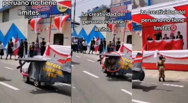 El niño se ganó el respeto de los presentes en el desfile.