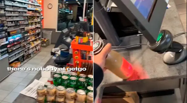 Un usuario decidió 'trabajar' en una tienda luego de no haber nadie. Un usuario decidió 'trabajar' en una tienda luego de no haber nadie.