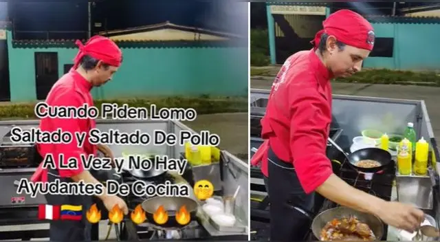 Extranjero demostró sus dotes culinarios para preparar comida peruana.