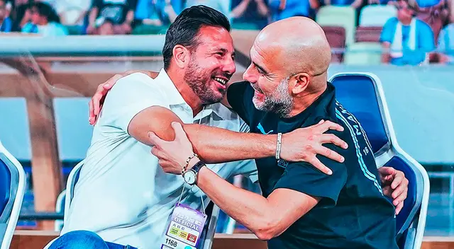 Claudio Pizarro y Pep Guardiola volvieron a verse.