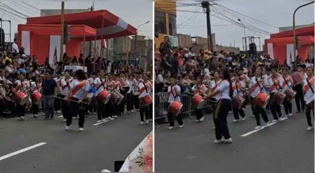 Escolar lidera banda en desfile y sus pasos se roban el show: "Qué swing y qué simpatía"