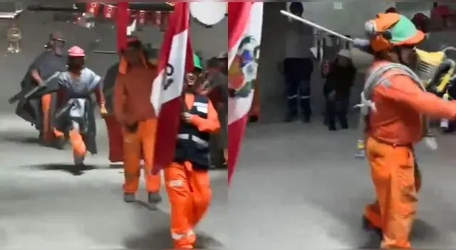 Los trabajadores de construcción tuvieron una marcha a su estilo y escena es viral en TikTok. Los trabajadores de construcción tuvieron una marcha a su estilo y escena es viral en TikTok.
