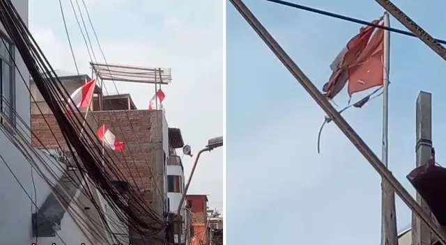 Una usuaria en TikTok decidió registrar una bandera en mal estado y es viral en las redes sociales.