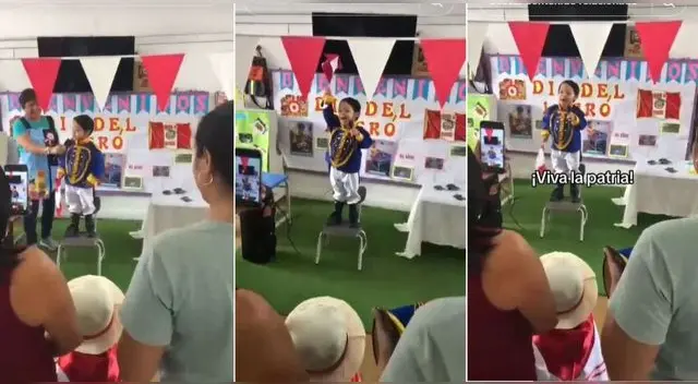 El niño impactó en TikTok con discurso de Don José de San Martín frente a todos en su salón.
