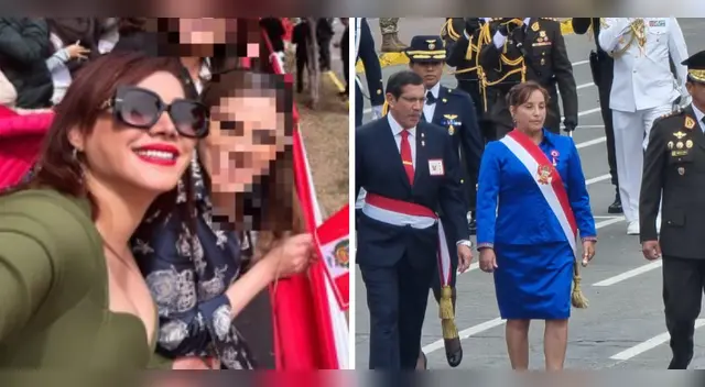 Lesly Castillo se toma fotos en la Gran Parada Militar.