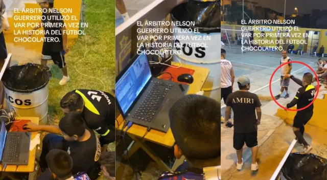 El árbitro se apoyó de una laptop para revisar las imágenes.
