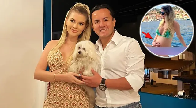 Brunella Horna no esconde su pancita de embarazada durante viaje con Richard Acuña.