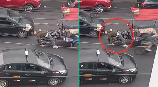 La reacción del motociclista fue viral en TikTok.