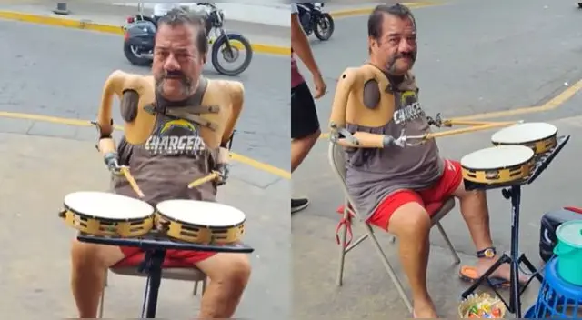 Señor es un éxito tocando la batería en plena calle y escena conmueve a miles en redes sociales. Señor es un éxito tocando la batería en plena calle y escena conmueve a miles en redes sociales.
