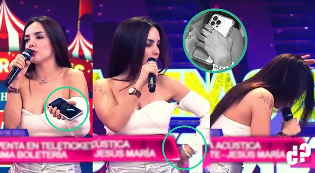 Rosángela entra en pánico tras caerse su celular cuando era entrevistada. Rosángela entra en pánico tras caerse su celular cuando era entrevistada.