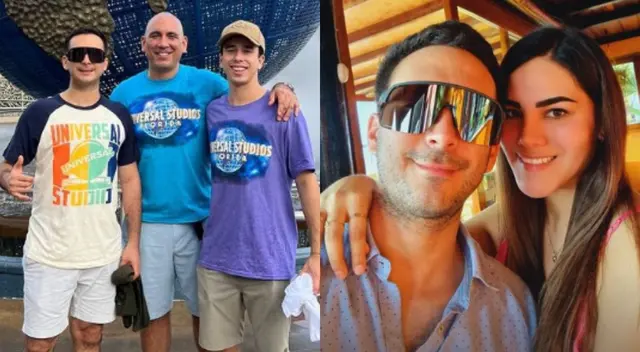 Rafael Fernández y sus dos hijos en Estados Unidos.