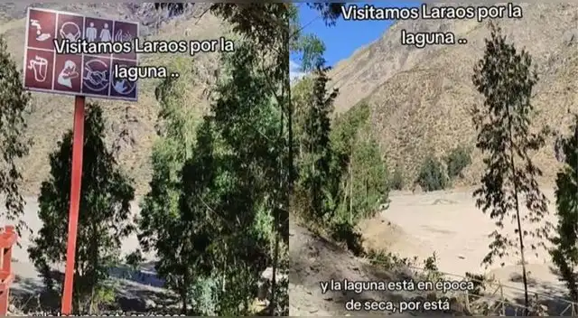 Viajó a Laraos por la laguna, pero se entera que es una cancha deportiva y escena es viral en TikTok.