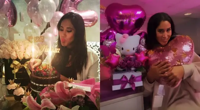 Melissa Paredes recibe regalos por parte de sus alumnas de la escuela de baile que tiene con Anthony Aranda. Melissa Paredes recibe regalos por parte de sus alumnas de la escuela de baile que tiene con Anthony Aranda.