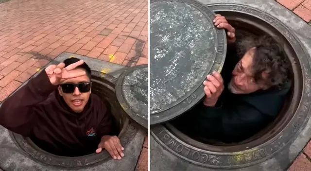 Un youtuber peruano encontró la historia de un hombre que vive en una alcantarilla por las calles de Bogotá.