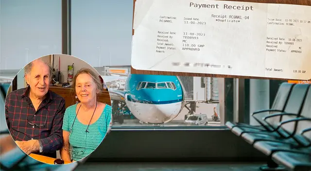Una pareja de ancianos sufrió el cobro de 110 dólares por imprimir los tiquetes de avión tras un inocente error.