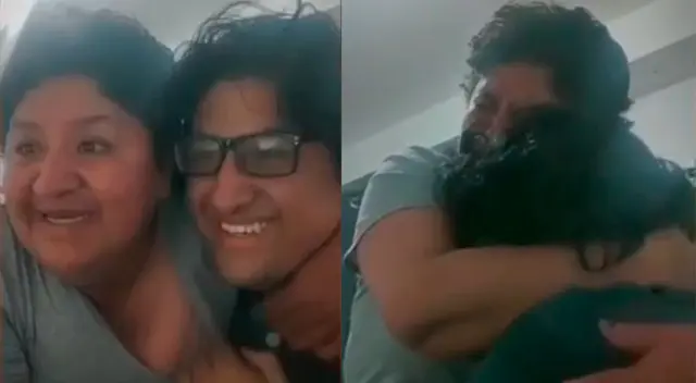 Postulante compartió su felicidad con su madre que lo abrazó y lo felicitó amorosamente.