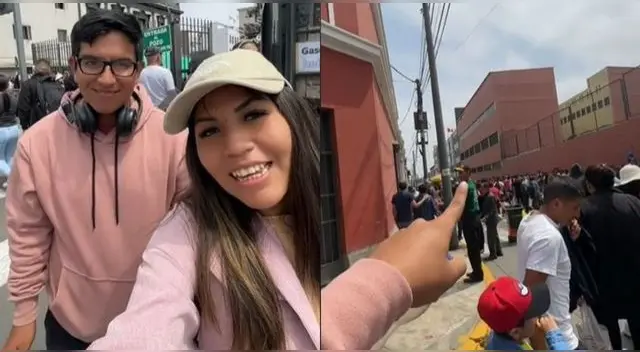 Jóvenes peruanos van a dejar su cartita a Santa Rosa de Lima, pero encuentran larga cola y es viral en TikTok.