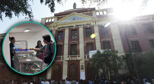 Estudiantes de la Universidad Federico Villarreal pudieron por fin almorzar en su comedor.