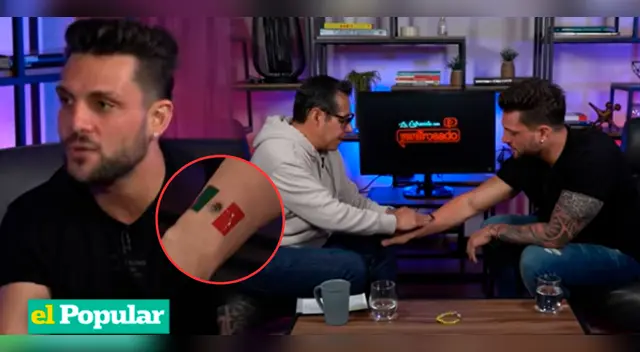 Nicola Porcella es tatuado con la bandera mexicana en el brazo.