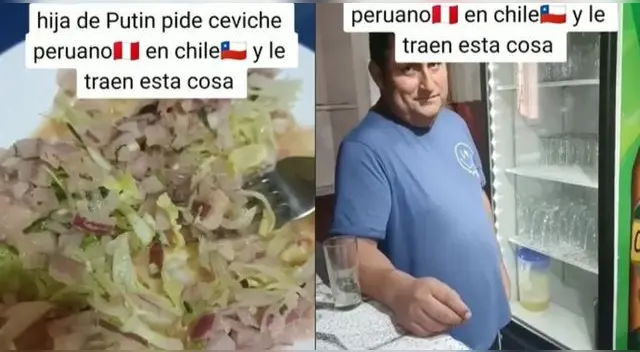 Rusa pide ceviche peruano en Chile, le traen otra cosa y se molesta en TikTok.