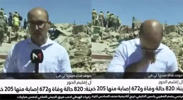 Periodista rompe en llanto EN VIVO al informar sobre la destrucción del terremoto de 6.8 en Marruecos