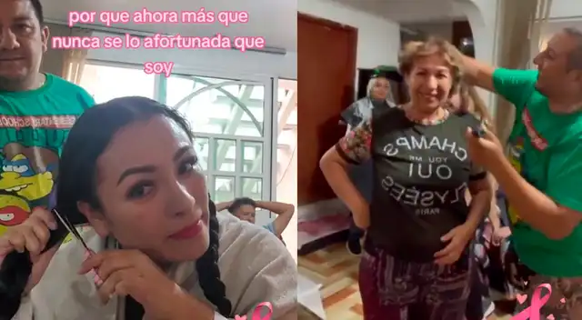 Una usuaria conmovió a las redes al grabar como su familia se rapó el cabello en solidaridad con ella.