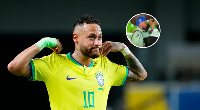 Neymar llamó la atención hasta de policías peruanos. Neymar llamó la atención hasta de policías peruanos.