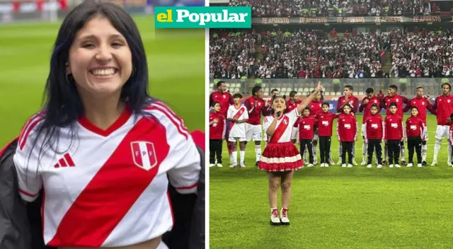 Milena Warthon cantó el Himno Nacional en el Estadio Nacional. Milena Warthon cantó el Himno Nacional en el Estadio Nacional.