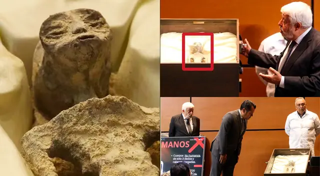 Cuerpos no humanos encontrados en Perú fueron mostrados.