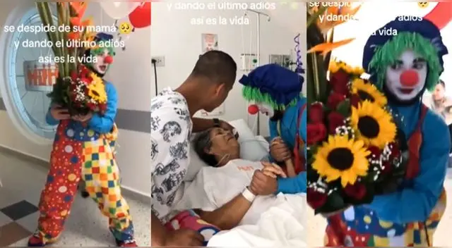 Joven se viste de payasito y va al hospital para despedirse de su madre que fallecerá en unas horas. Joven se viste de payasito y va al hospital para despedirse de su madre que fallecerá en unas horas.