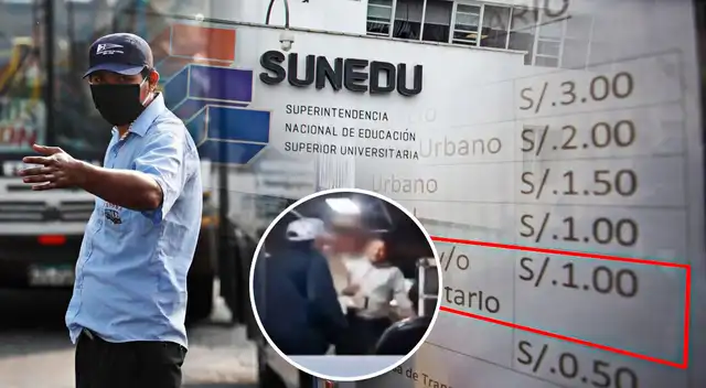 Sunedu anunció medidas legales contra transportistas que no respeten el medio pasaje universitario.