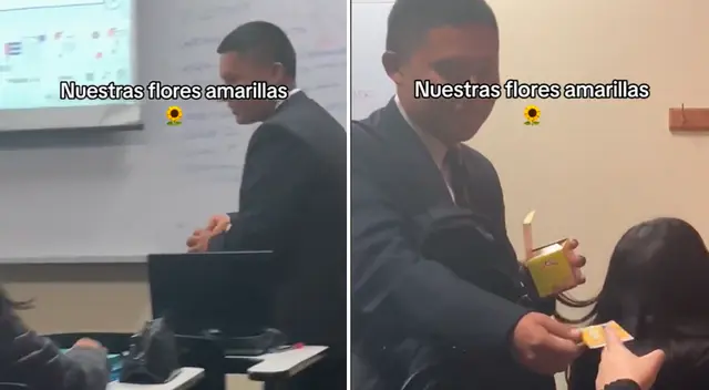 Un joven tuvo como creativa idea darles manzanilla a sus compañeras a falta de flores amarillas y video es viral en TikTok.