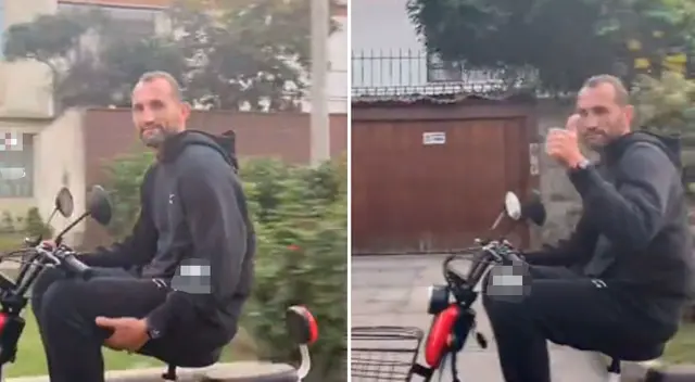 Hernán Barcos se mostró sin lujos al andar en bicimoto.