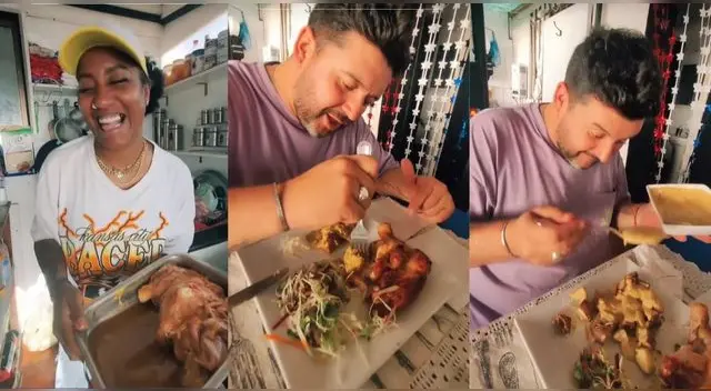 Chileno encantado al comer pollada que hizo su esposa peruana por primera vez: "Es un manjar"