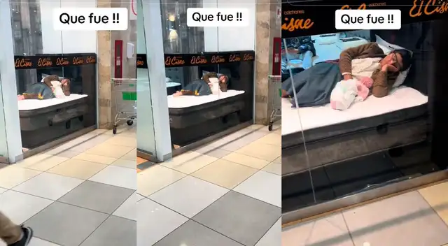 Mujer se quedó profundamente dormida en tienda de colchones.