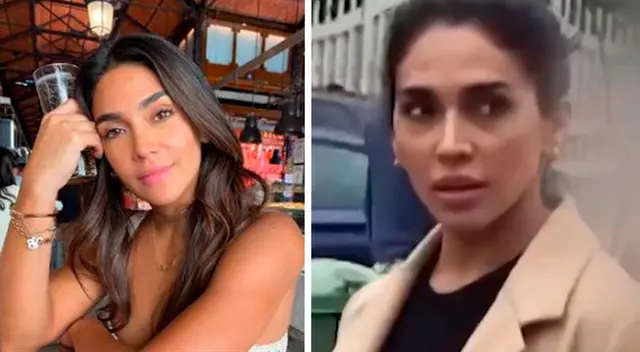 Vania Bludau se mostró visiblemente sorprendida e incómoda por la llegada de Amor y Fuego a su paseo con su amigo.