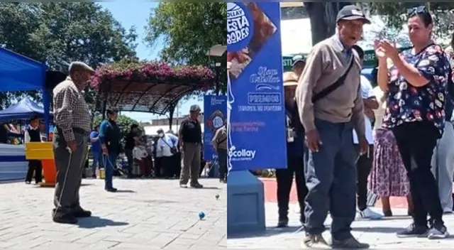 Señor de 95 años enternece al ganar concurso de trompos en Tacna y es viral en TikTok.