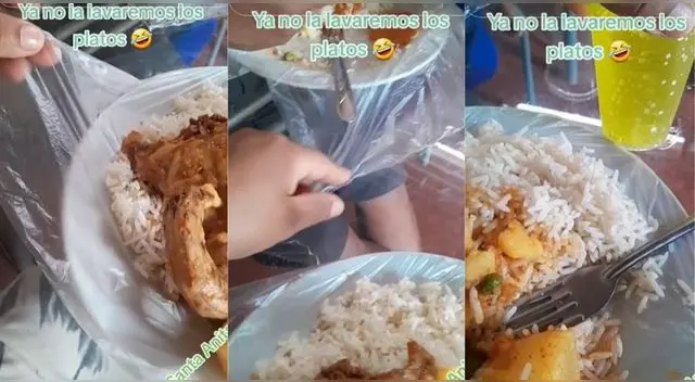 Joven peruana sorprende con singular método para no ensuciar platos ante corte de agua en Lima