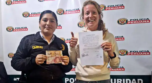 La turista extranjera quedó más que agradecida por las autoridades peruanas.