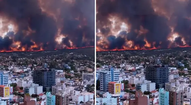 Argentina: incendio forestal avanza hacia la ciudad Villa Carlos Paz y amenaza con expandirse