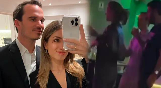 Sebastián Guerrero disfrutando con Arianna Rovegno y amigos.