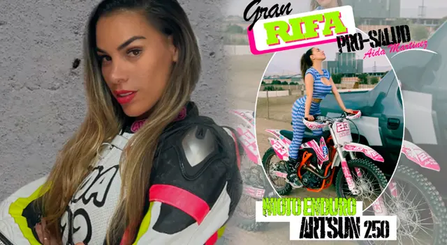 Aída Martínez pone en rifa una de sus motos.