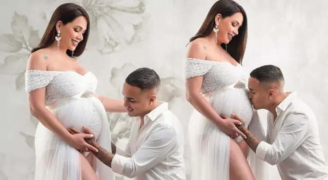 Melissa Klug y Jesús Barco en sesión de fotos antes de ser papitos.