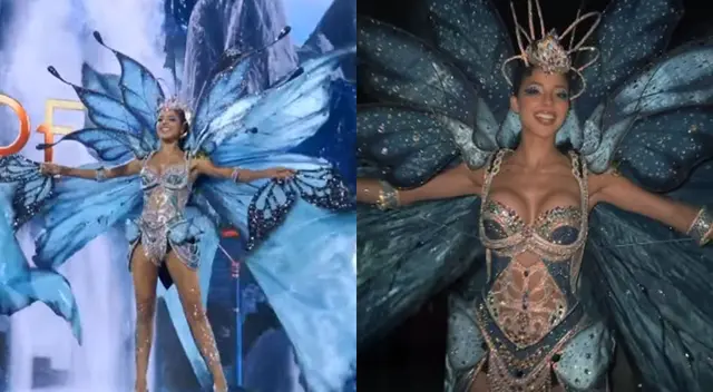 Luciana Fuster impactó al público con su hermoso traje típico.