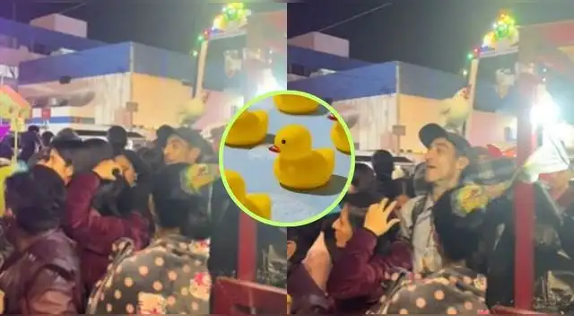 Señor causa furor en TikTok al reemplazar los patitos amarillos y se pone una gallina en la cabeza