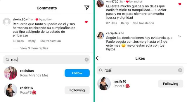 Rosa Fuentes y sus polémicos 'like' en Instagram.