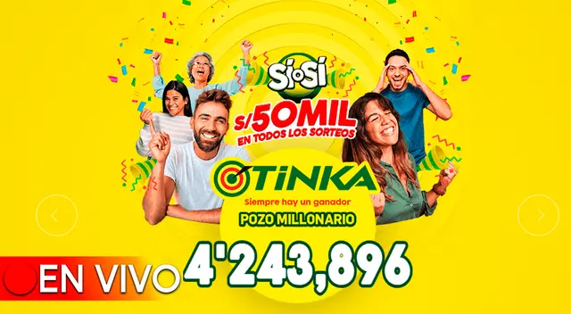 El pozo millonario de la Tinka se sorteó este miércoles 25 de octubre a las 10:50 p.m.