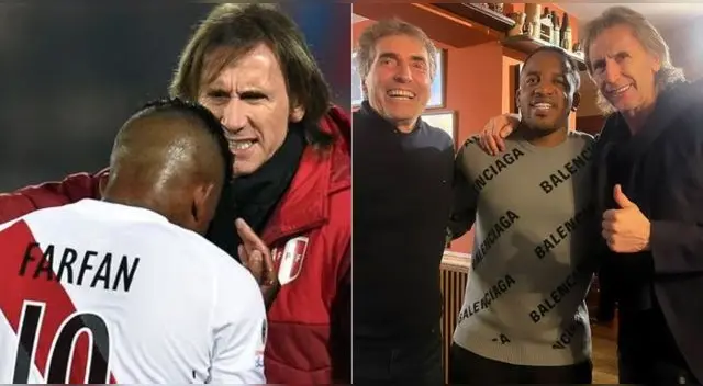 Ricardo Gareca y Jefferson Farfán compartieron un momento en Miraflores tras visita del 'Tigre'.